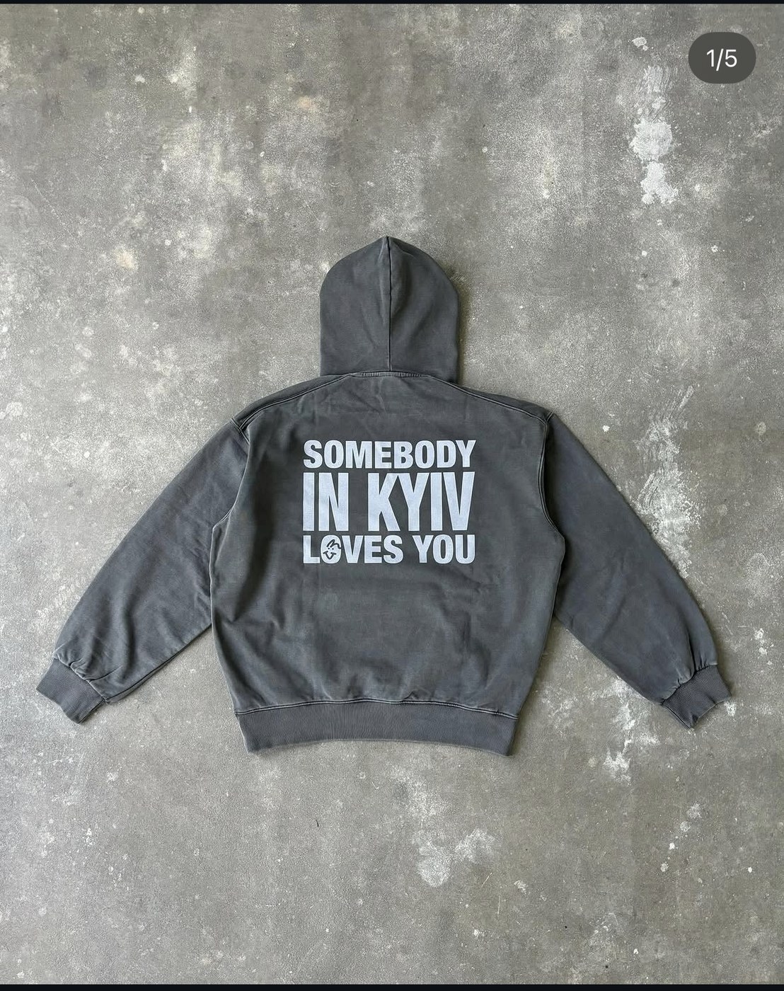 Важке худі Washed Grey
